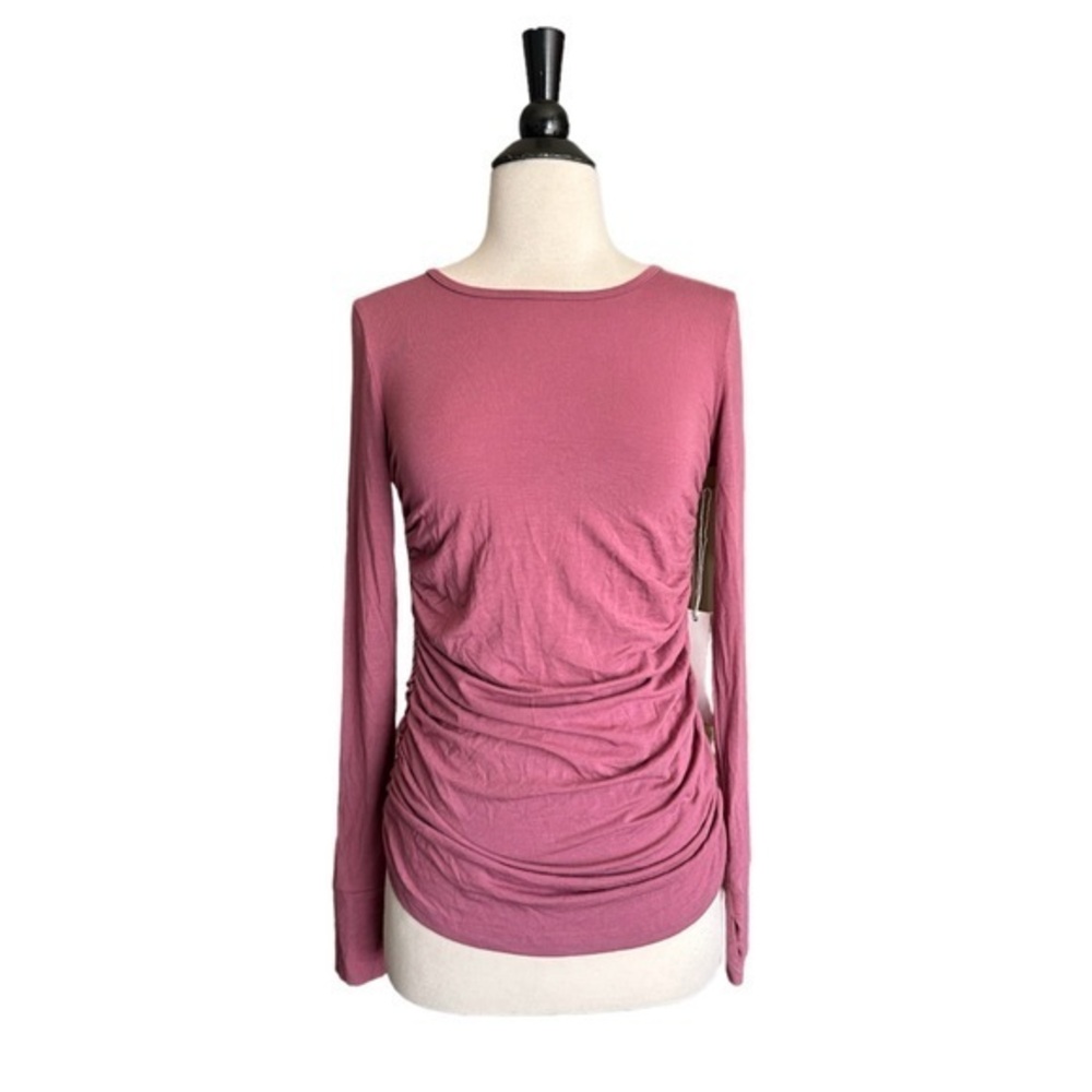 Kira Grace SIDE RUCHED LONG SLEEVE YOGA TOP‎ Small NWT